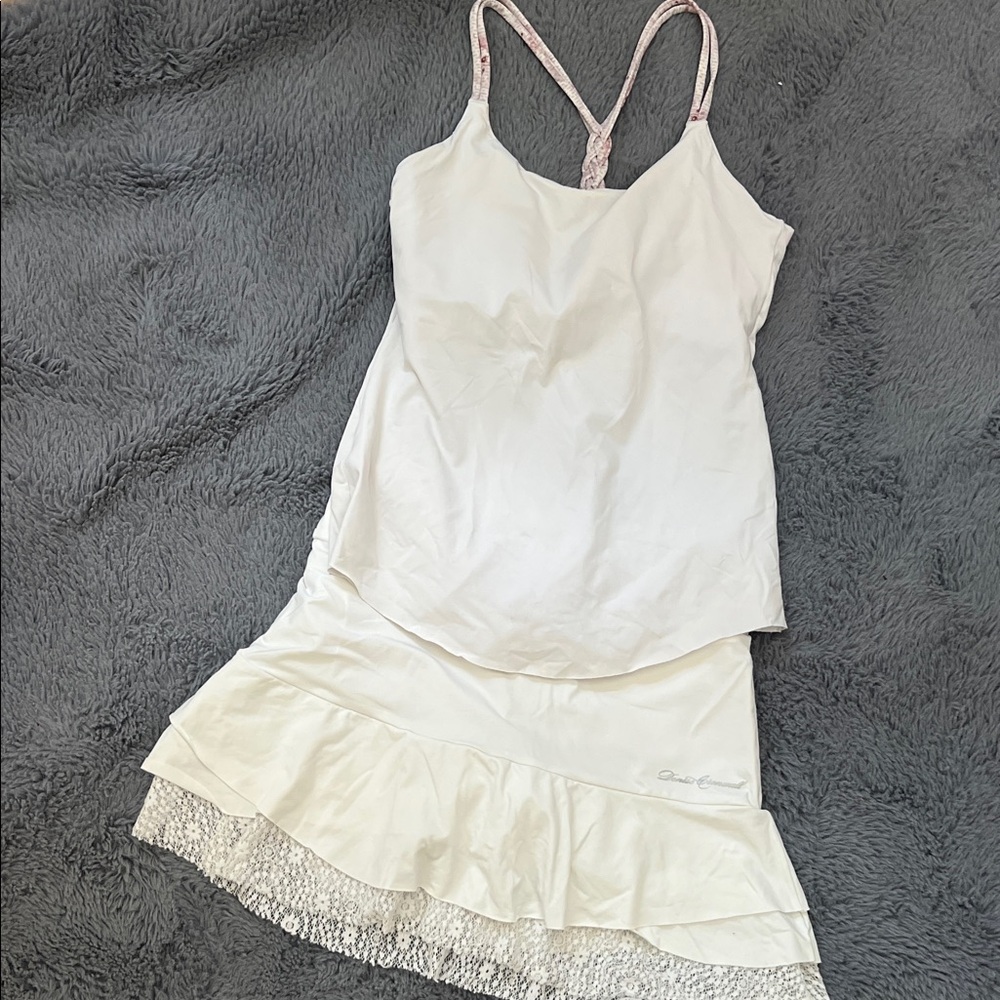 White Ruffle Hem Women's Skirt - Brand Denise Cronwall
